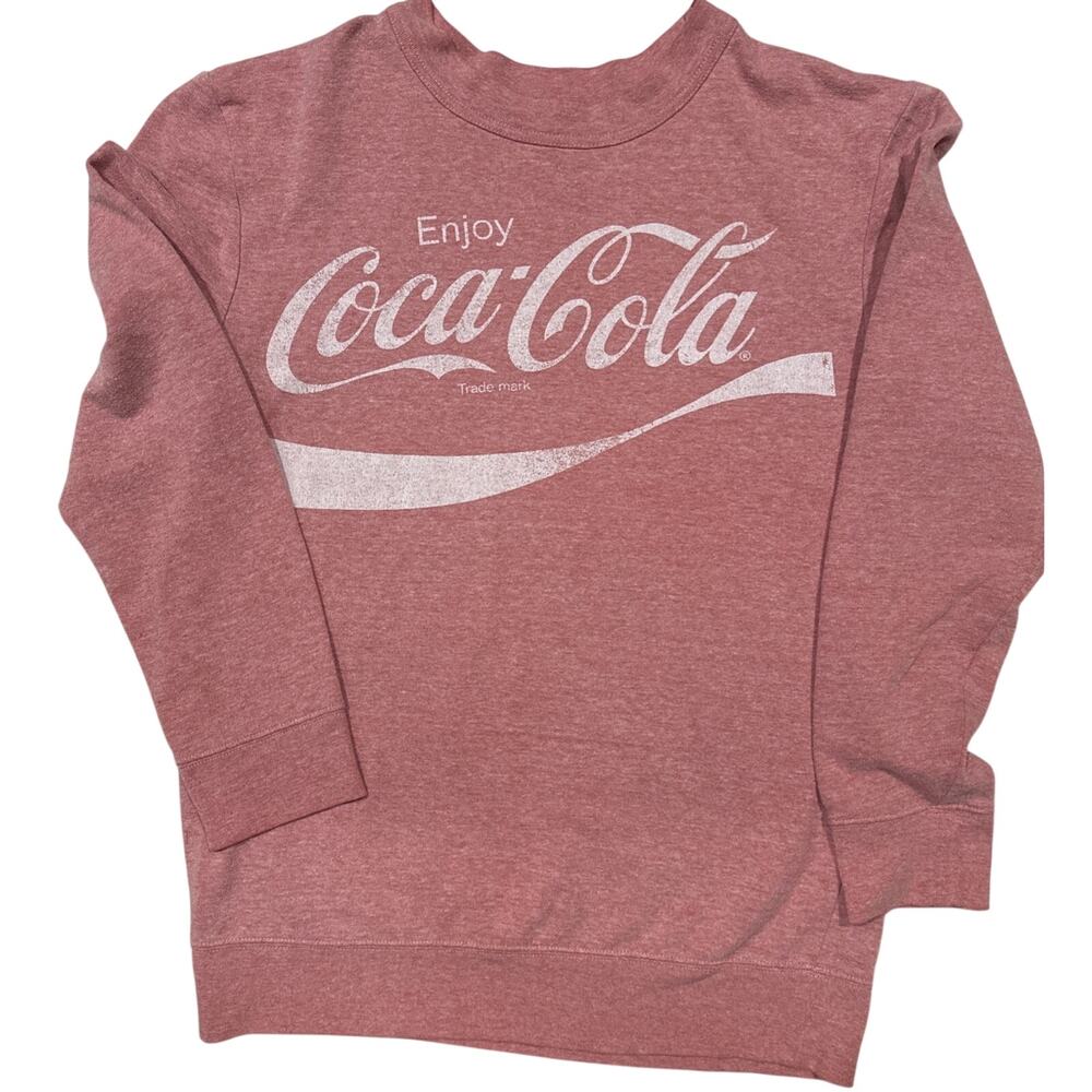 Coca Cola Enjoy Logo Pink Crewneck Sweatshirt Small